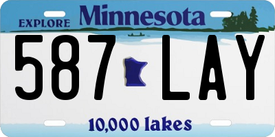 MN license plate 587LAY