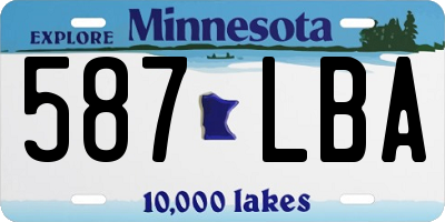 MN license plate 587LBA
