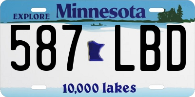 MN license plate 587LBD