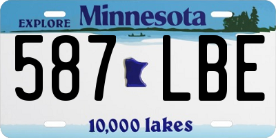 MN license plate 587LBE