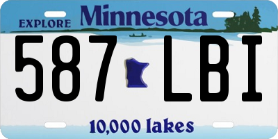 MN license plate 587LBI