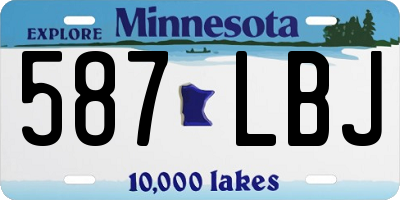 MN license plate 587LBJ