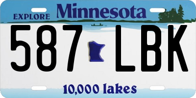 MN license plate 587LBK