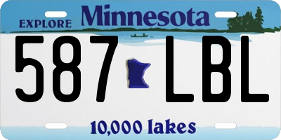 MN license plate 587LBL