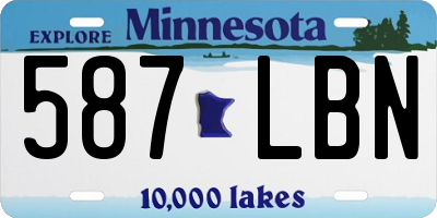 MN license plate 587LBN