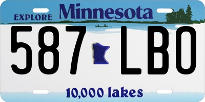 MN license plate 587LBO