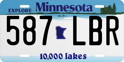 MN license plate 587LBR
