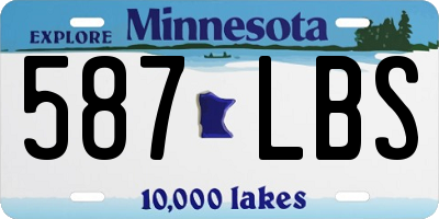 MN license plate 587LBS