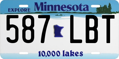 MN license plate 587LBT