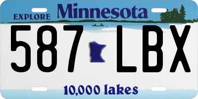 MN license plate 587LBX