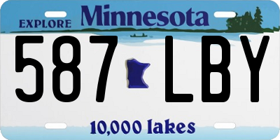 MN license plate 587LBY