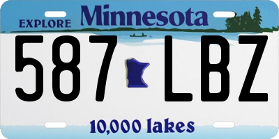 MN license plate 587LBZ