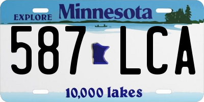 MN license plate 587LCA