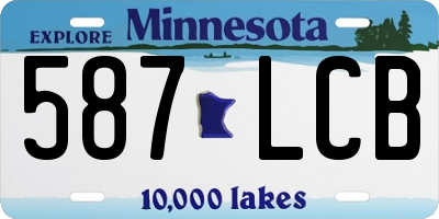 MN license plate 587LCB