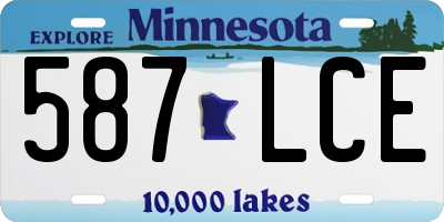 MN license plate 587LCE