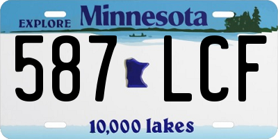 MN license plate 587LCF