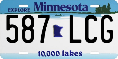 MN license plate 587LCG