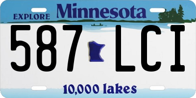 MN license plate 587LCI
