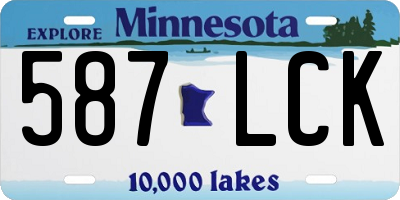 MN license plate 587LCK