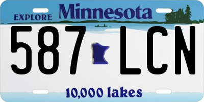 MN license plate 587LCN