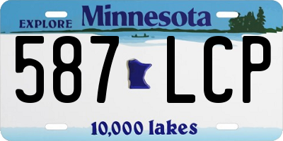 MN license plate 587LCP
