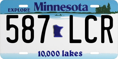 MN license plate 587LCR