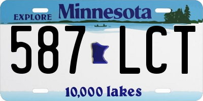 MN license plate 587LCT