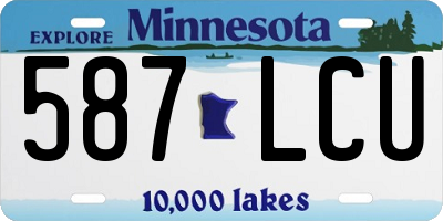 MN license plate 587LCU