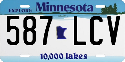 MN license plate 587LCV