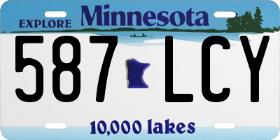 MN license plate 587LCY