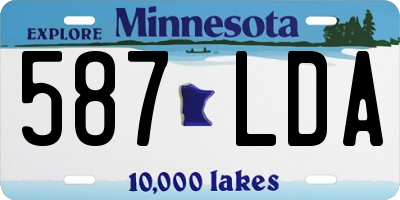 MN license plate 587LDA