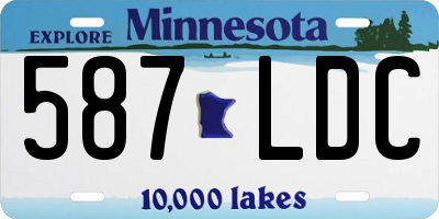 MN license plate 587LDC