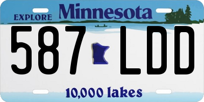 MN license plate 587LDD