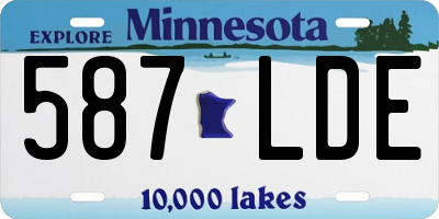 MN license plate 587LDE