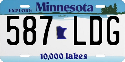 MN license plate 587LDG