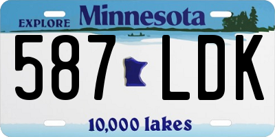 MN license plate 587LDK