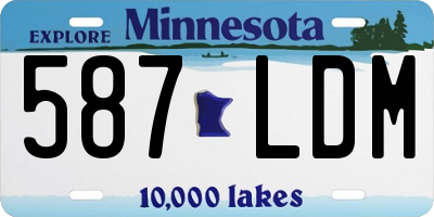 MN license plate 587LDM