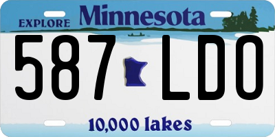 MN license plate 587LDO