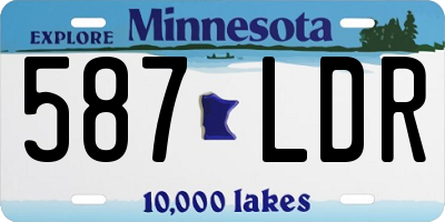 MN license plate 587LDR
