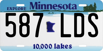 MN license plate 587LDS