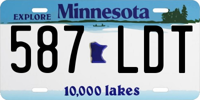 MN license plate 587LDT