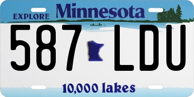 MN license plate 587LDU