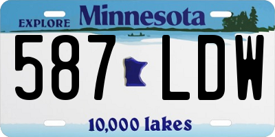 MN license plate 587LDW