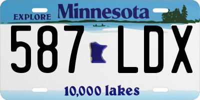 MN license plate 587LDX
