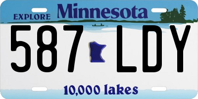 MN license plate 587LDY
