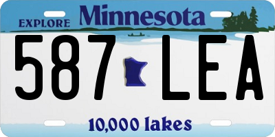 MN license plate 587LEA