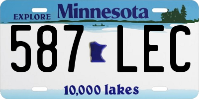 MN license plate 587LEC