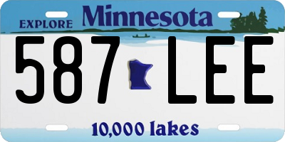 MN license plate 587LEE