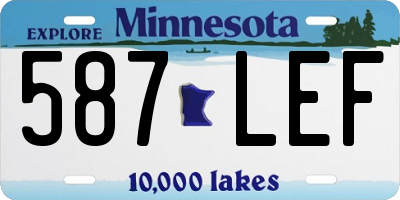 MN license plate 587LEF