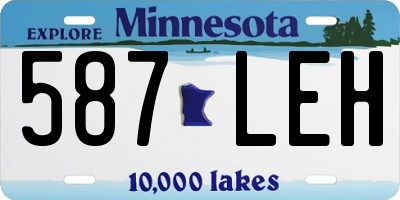 MN license plate 587LEH